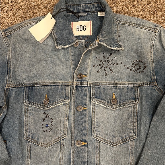 Urban Outfitters BDG Studded Relaxed Fit Denim Trucker Jacket Medium UNISEX - Picture 5 of 7